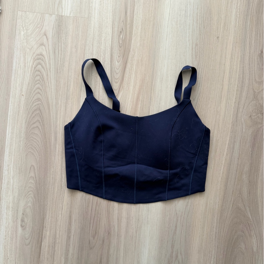 aerie Navy Seamless Crop Sports Bra